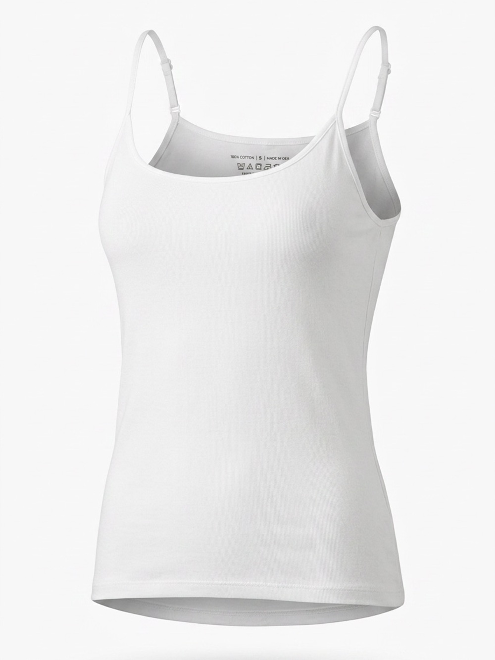 White Women's Cotton Spaghetti Strap Tank Top #175